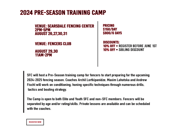 Fencing Camp Near Me, Fencing Summer Camp NYC, Fencing Camps 2023